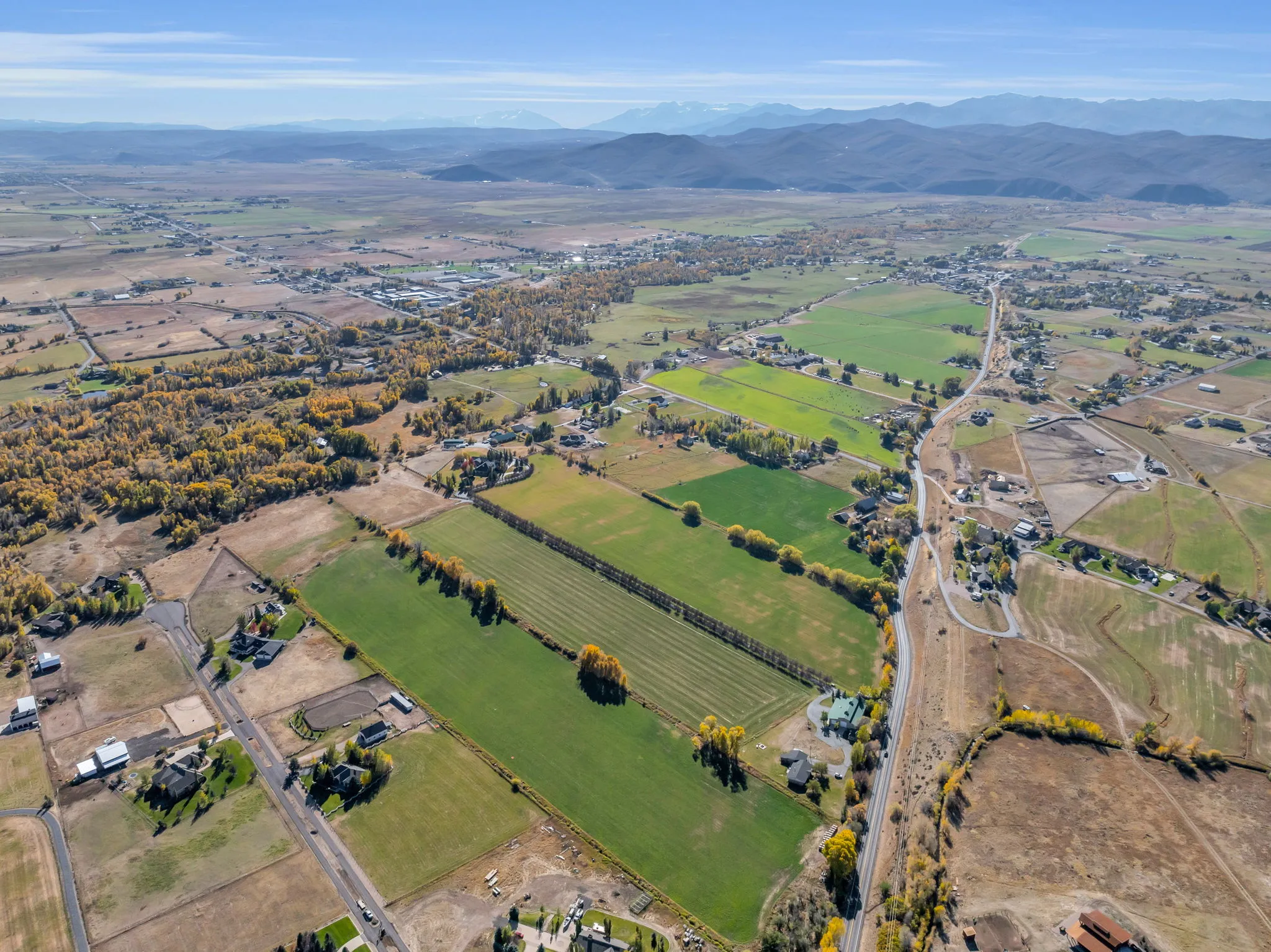 Aerial view of the Oakley valley and river corridor