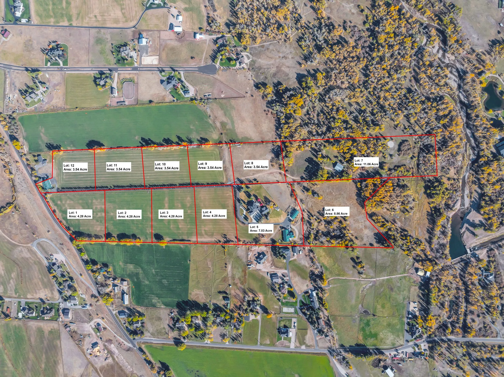 Custom homesites from 3.5 to 11 acres